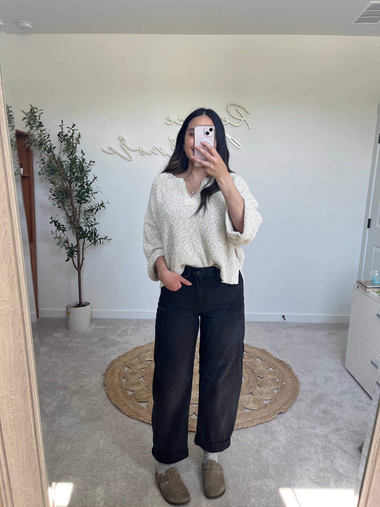 Coffee Run Textured Cuffed Knit