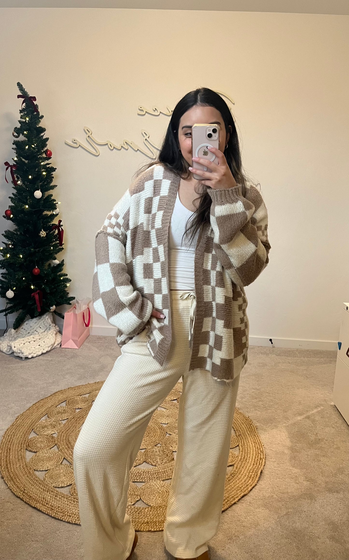 Waffle Knit Pant- Cream