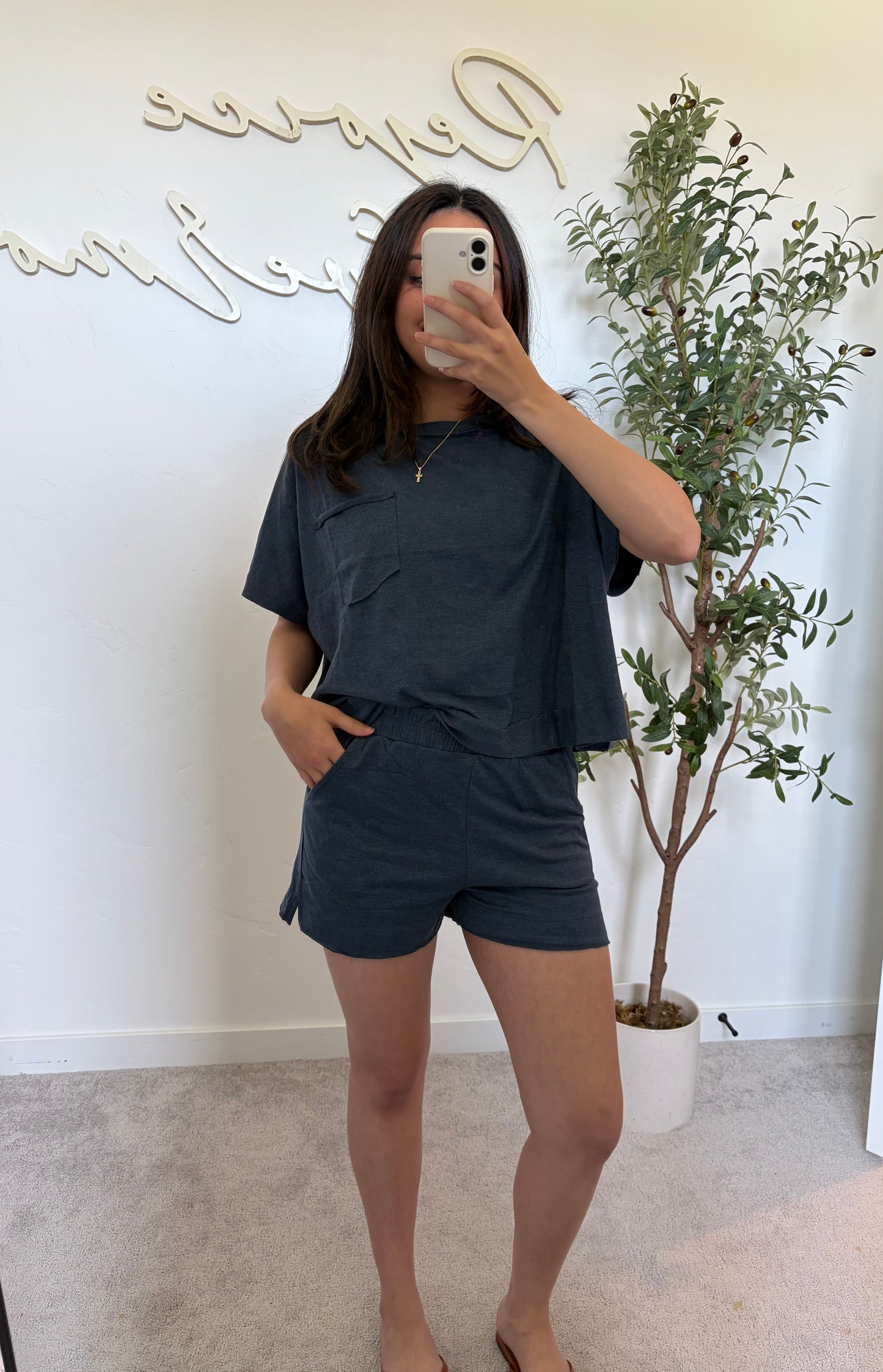 Weekend Wander Shorts Set - Heather Navy