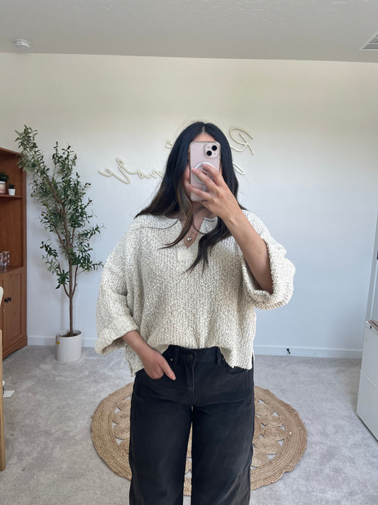 Coffee Run Textured Cuffed Knit