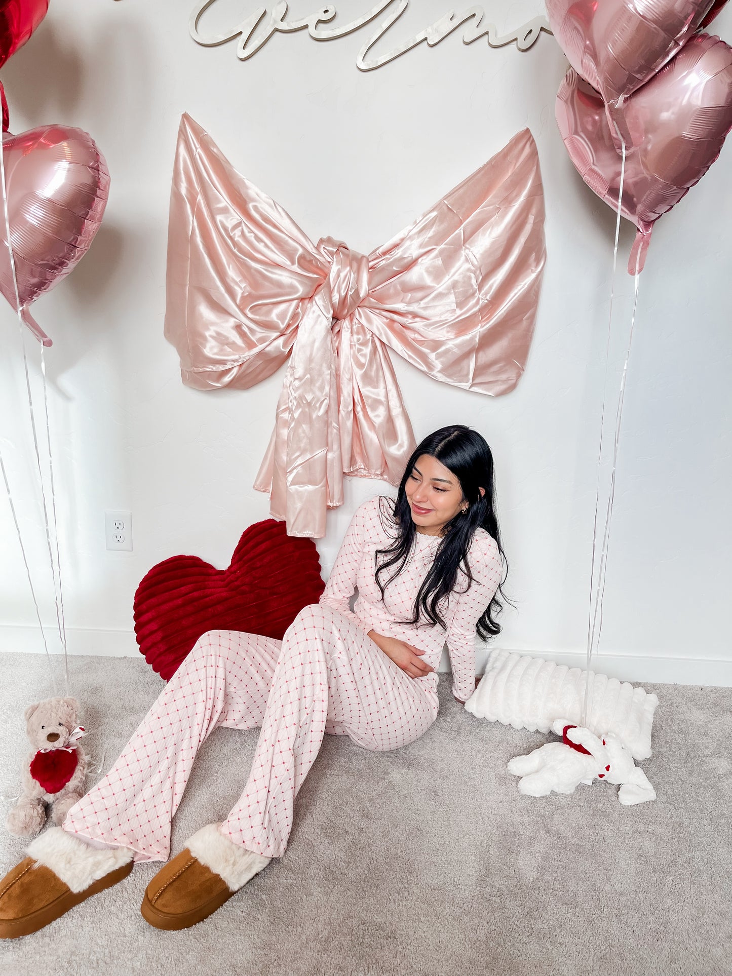 Heart Print Pointelle Set