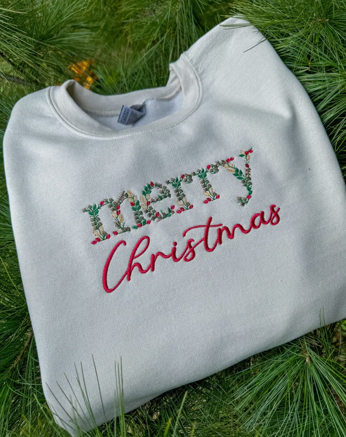 Merry Christmas Embroidered Sweater
