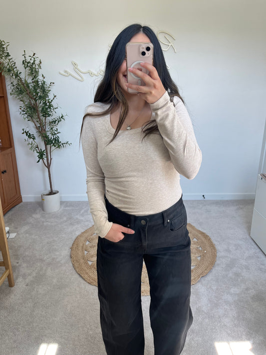 Scoop Neck Long Sleeve - Oat