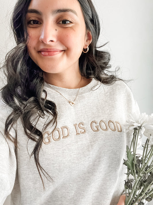 God is Good Embroidered Sweatshirt