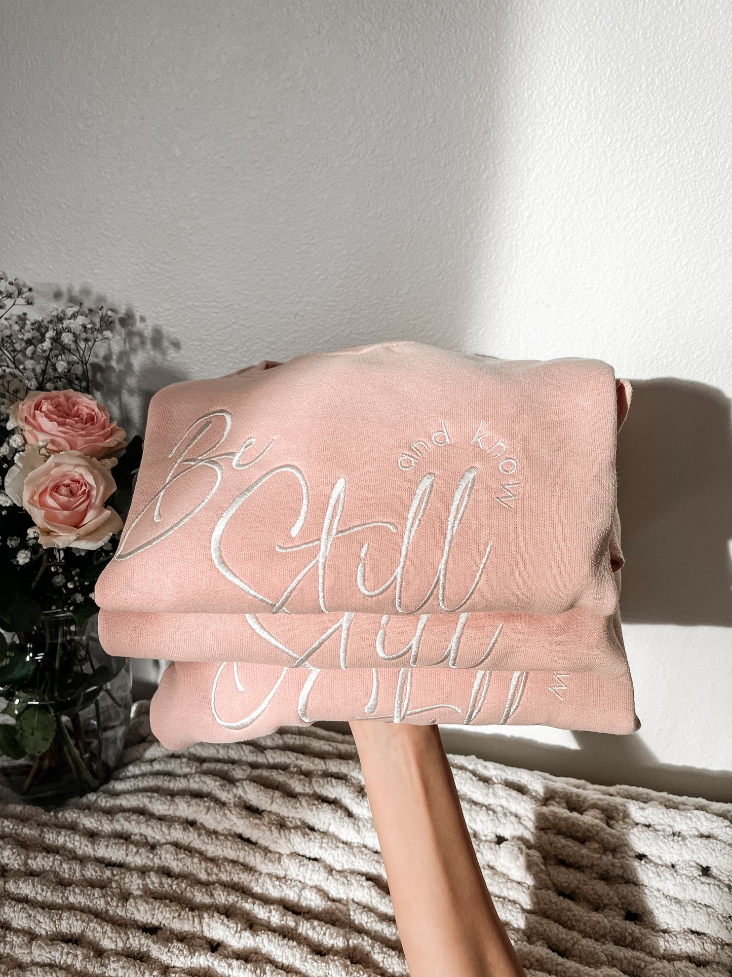 Be Still Embroidered Sweatshirt