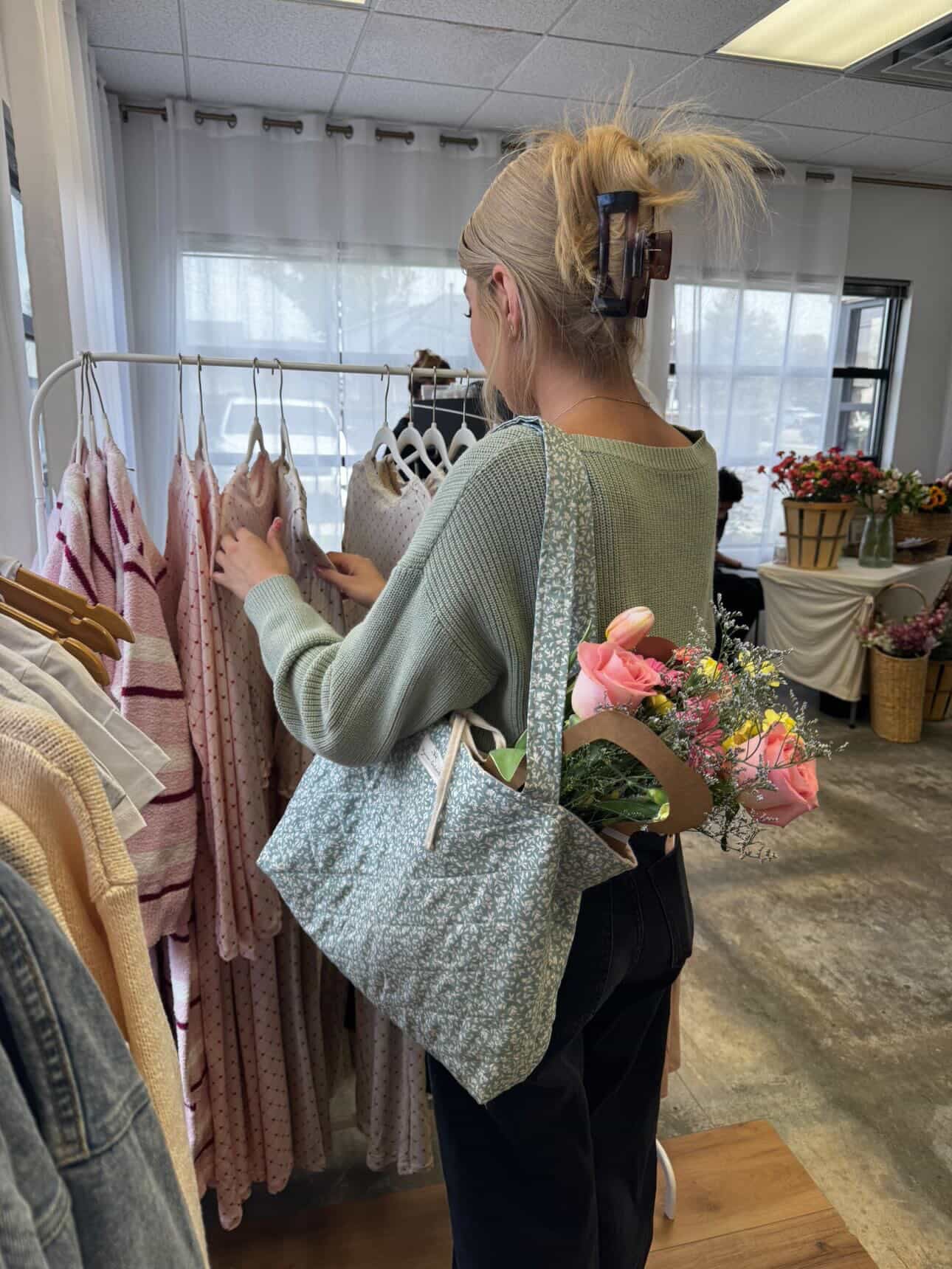 (PREORDER) Sage Garden Party Floral Tote Bag
