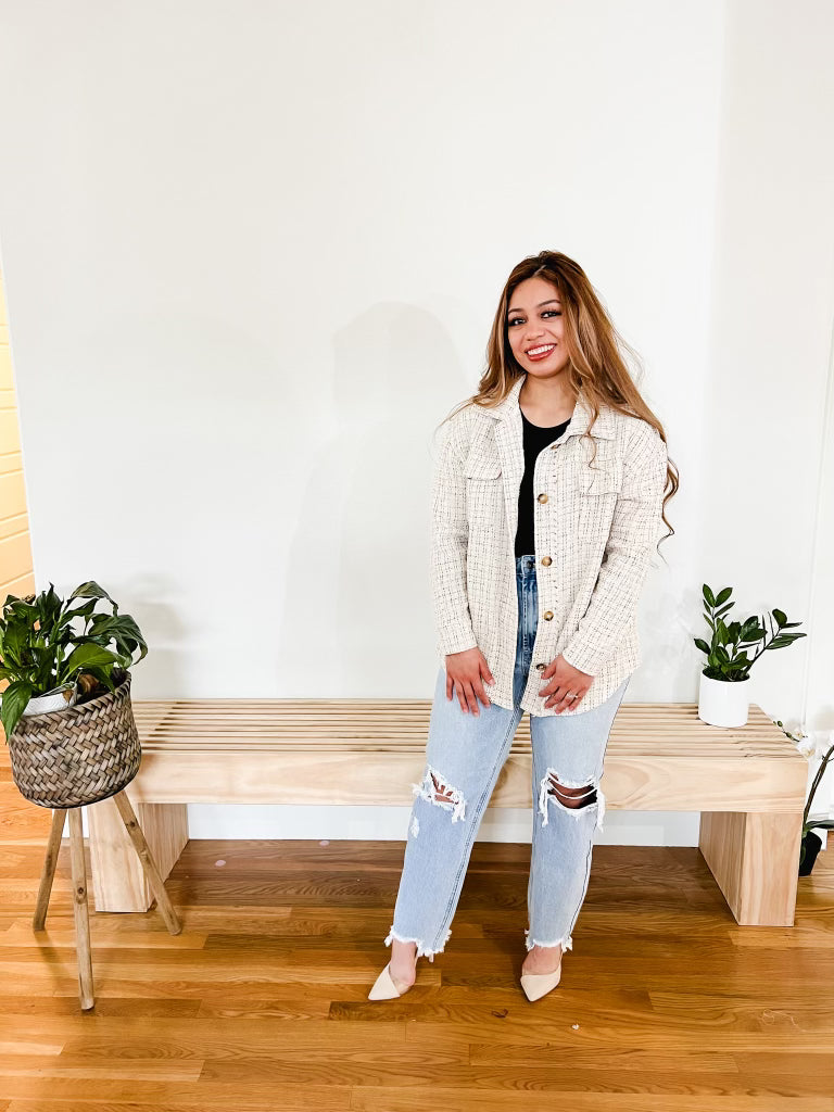 Tweed Button Down Shacket