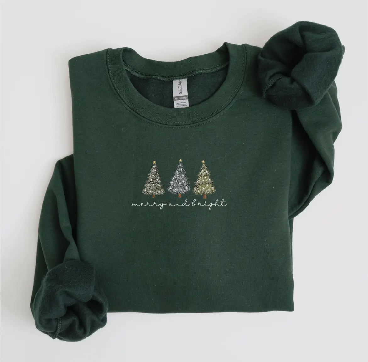 Merry Christmas Tree Embroidered Sweater