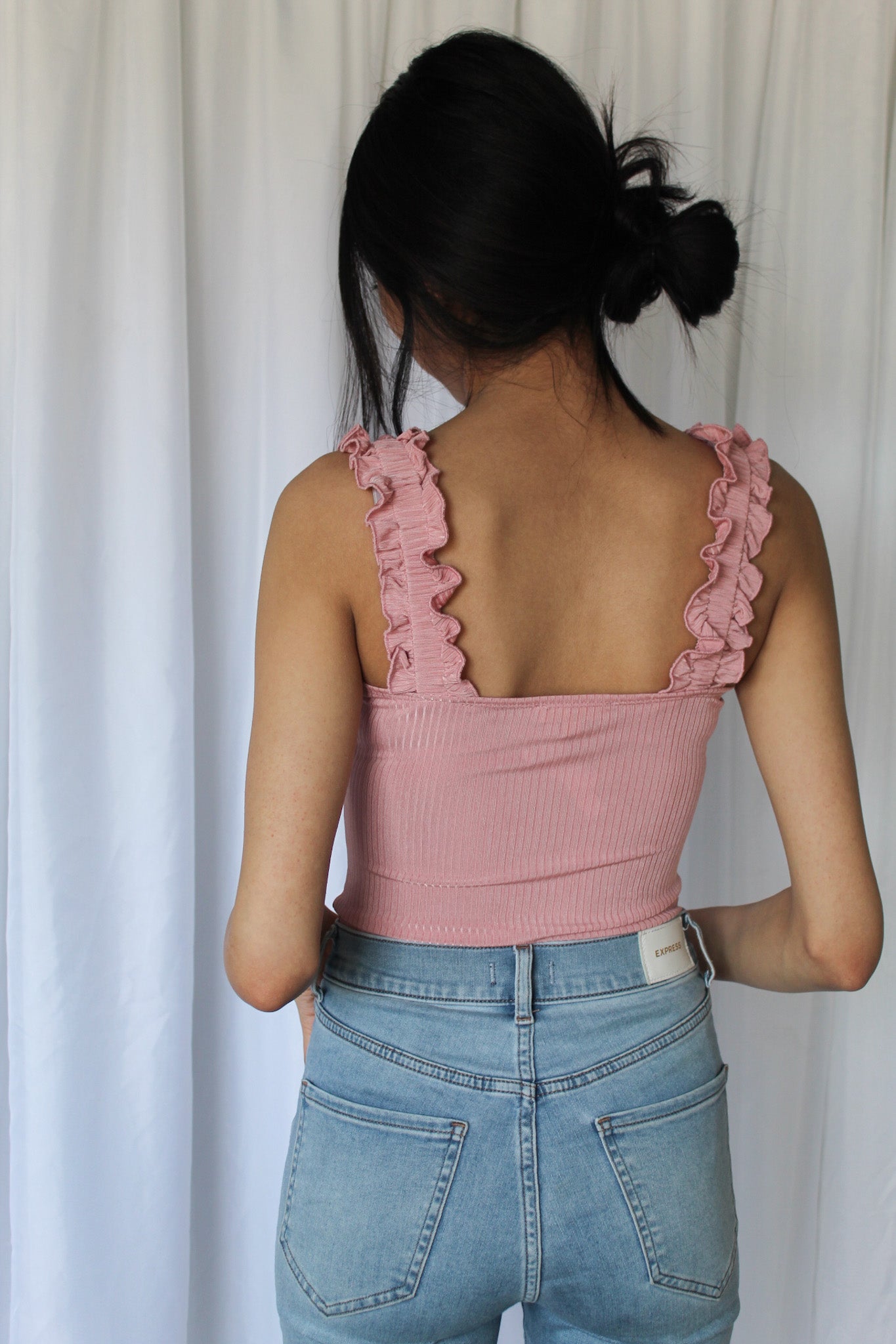 Sweetheart Solid Rib Bodysuit in Blush