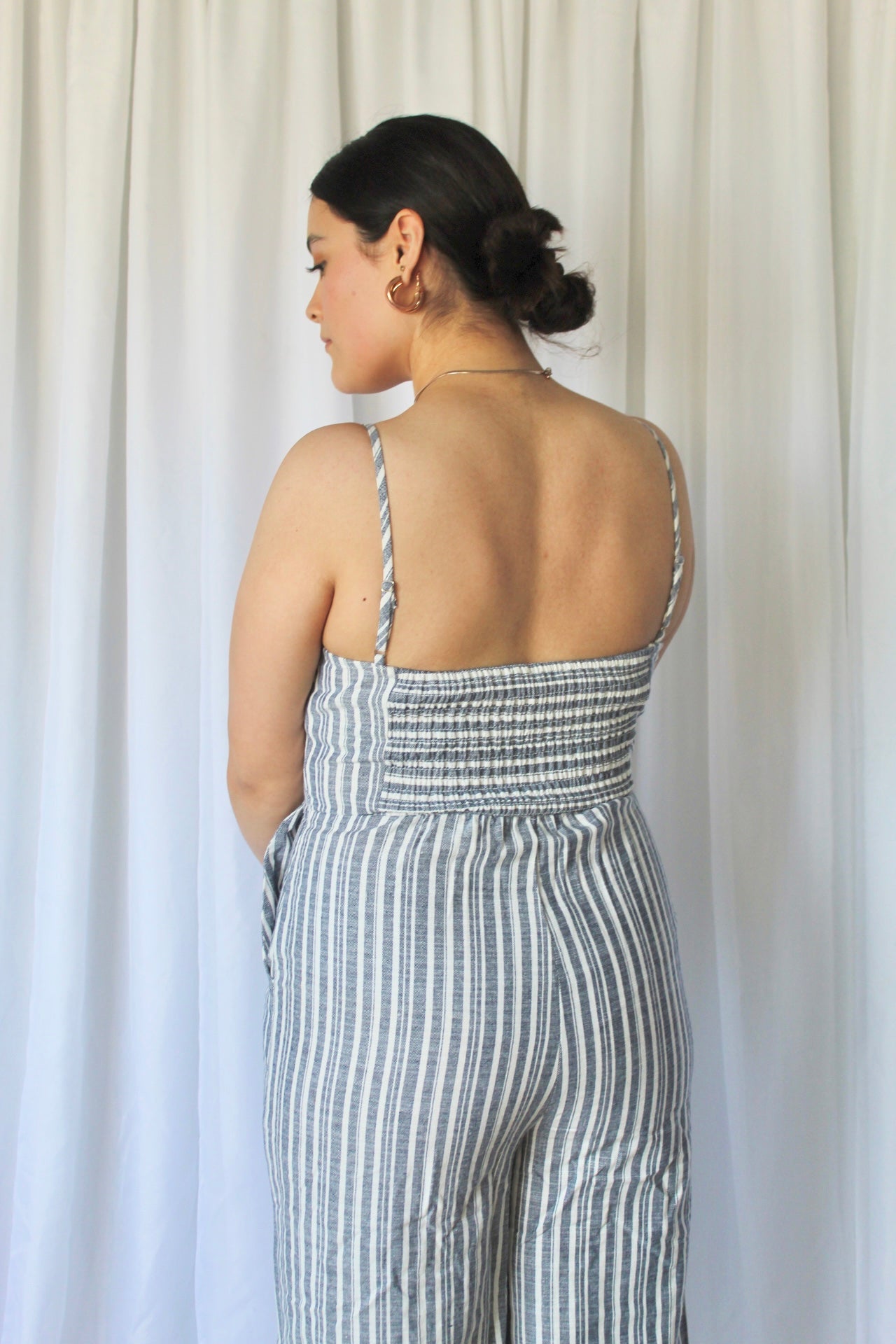 Striped Chambray Jumpsuit