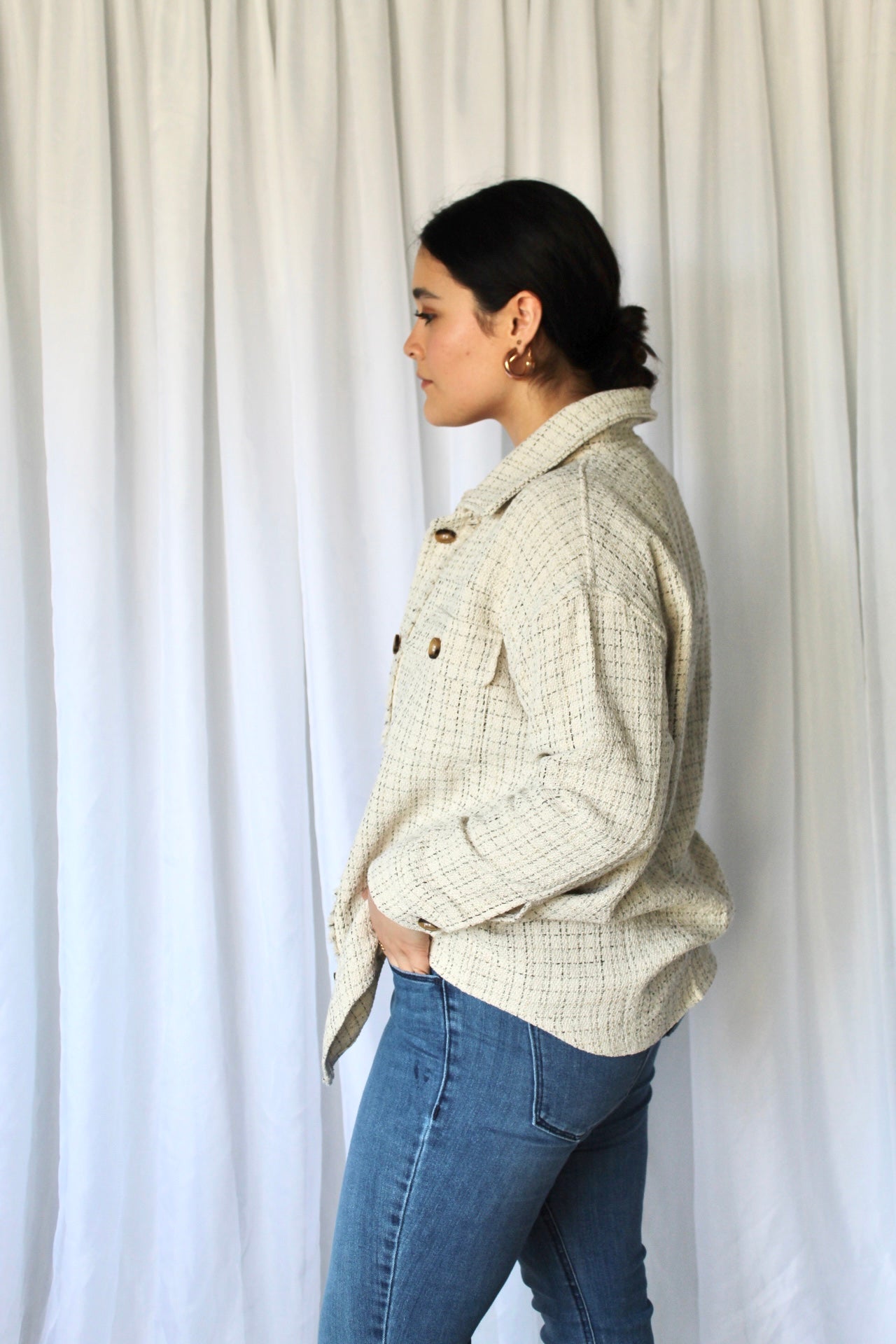 Tweed Button Down Shacket