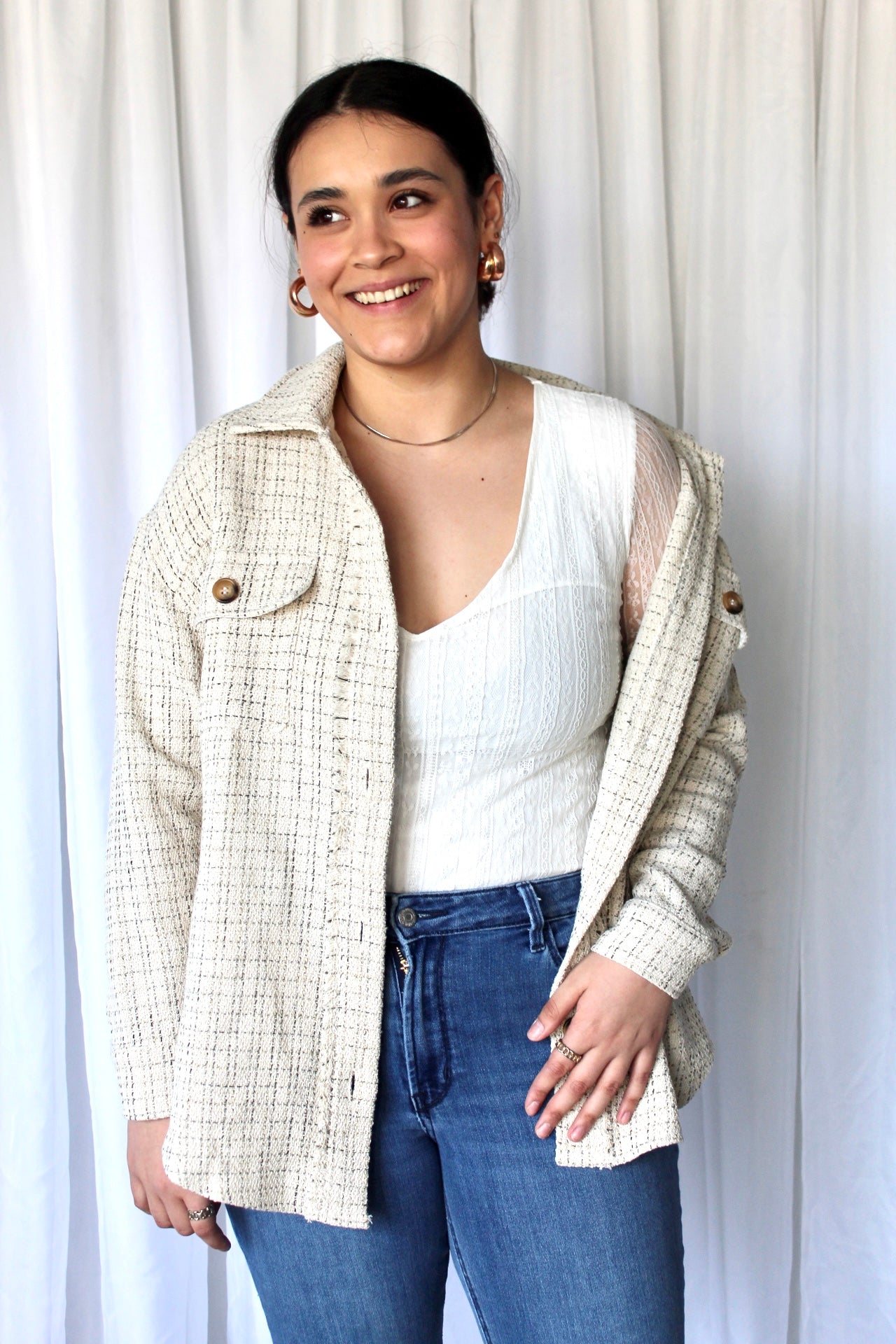 Tweed Button Down Shacket