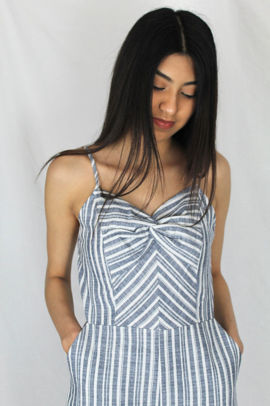 Striped Chambray Jumpsuit