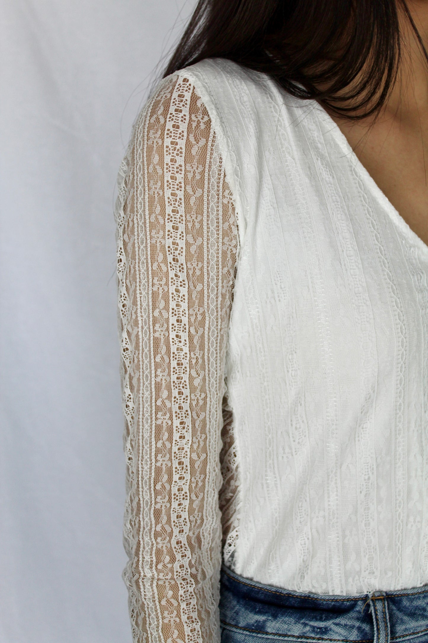 Always Sweet V-Neck Lace Bodysuit
