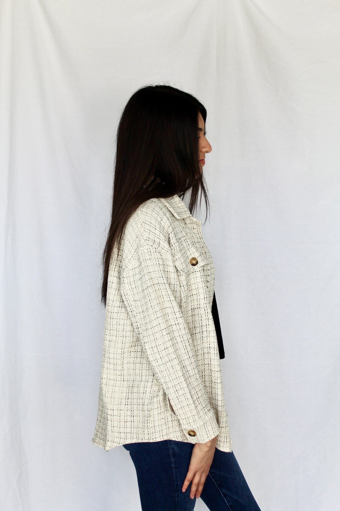 Tweed Button Down Shacket