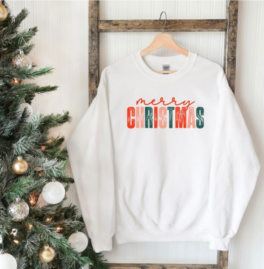Merry Christmas Crewneck - White