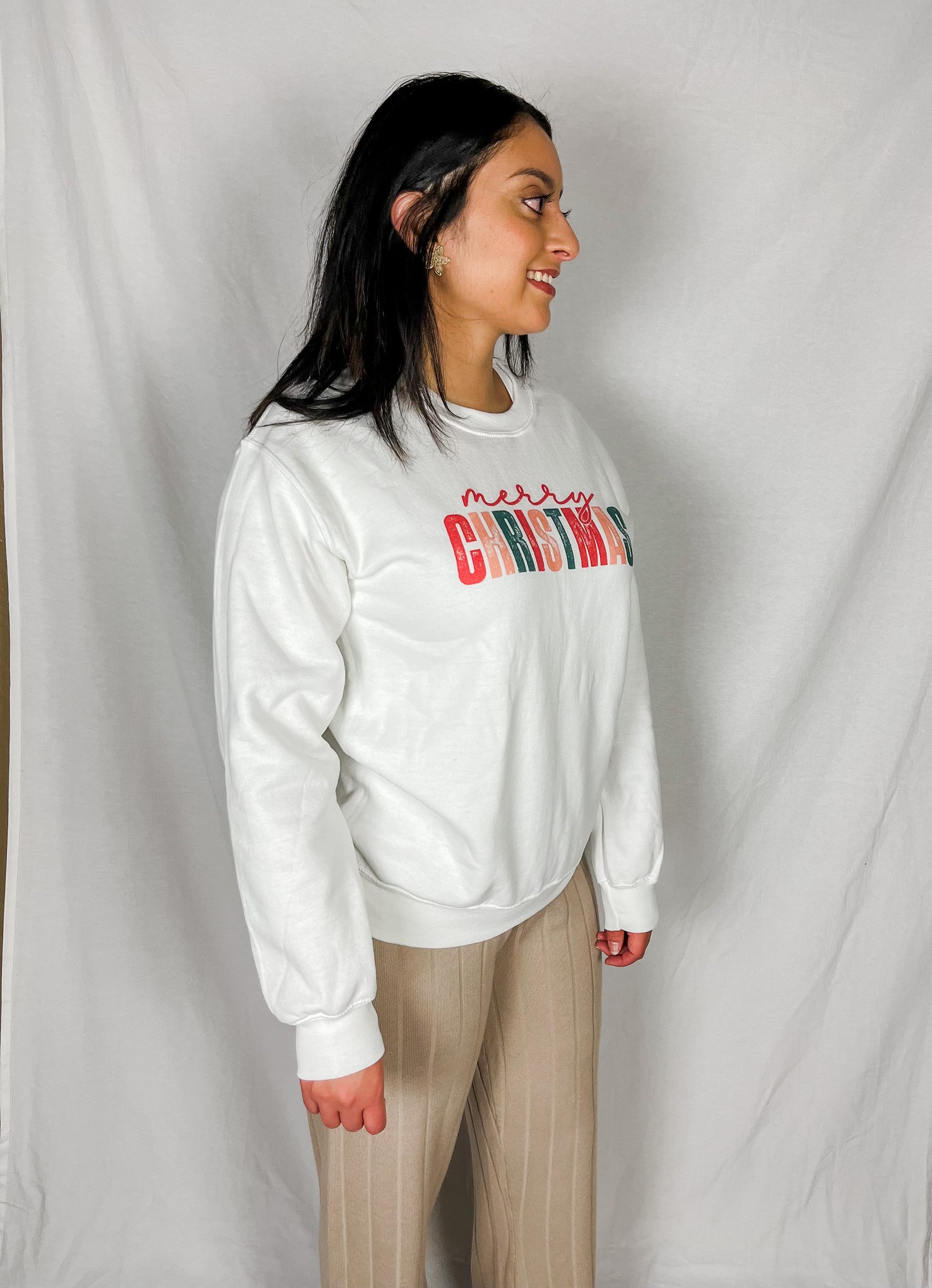 Merry Christmas Crewneck - White