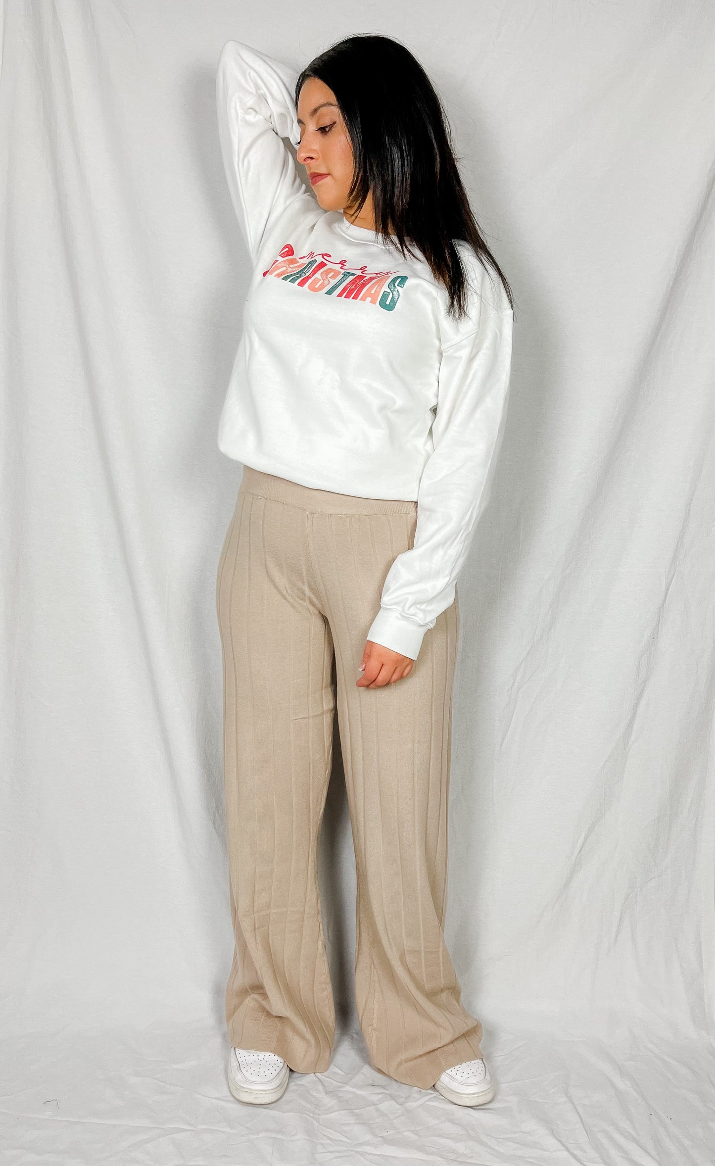 Sophia Ribbed Knit Flare Pants