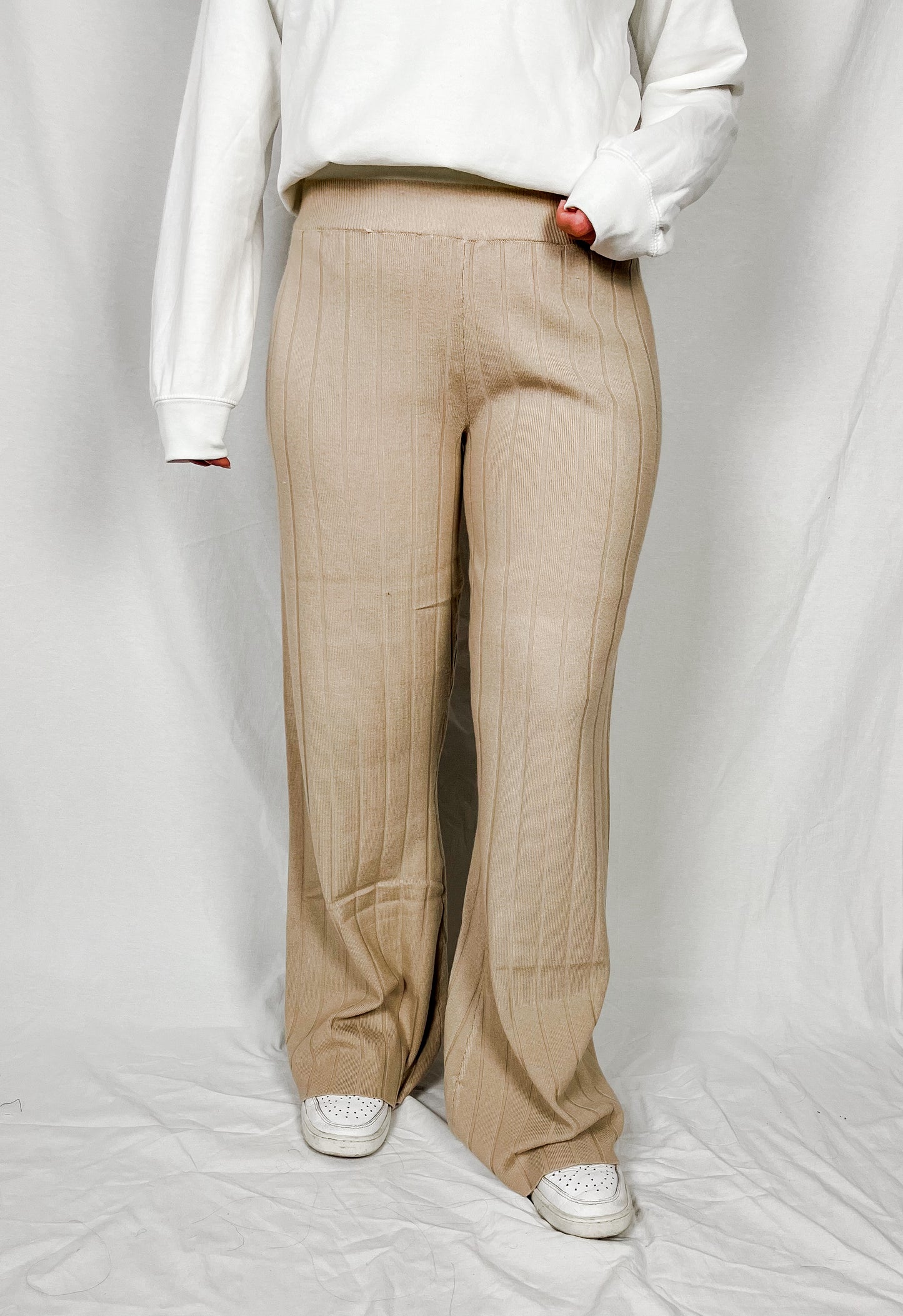 Sophia Ribbed Knit Flare Pants