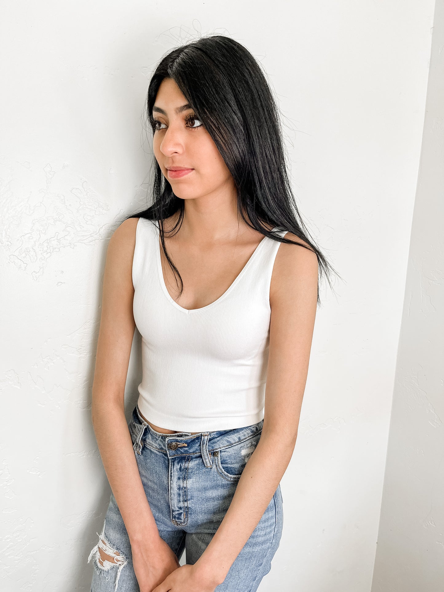 Bella Seamless Tank in White