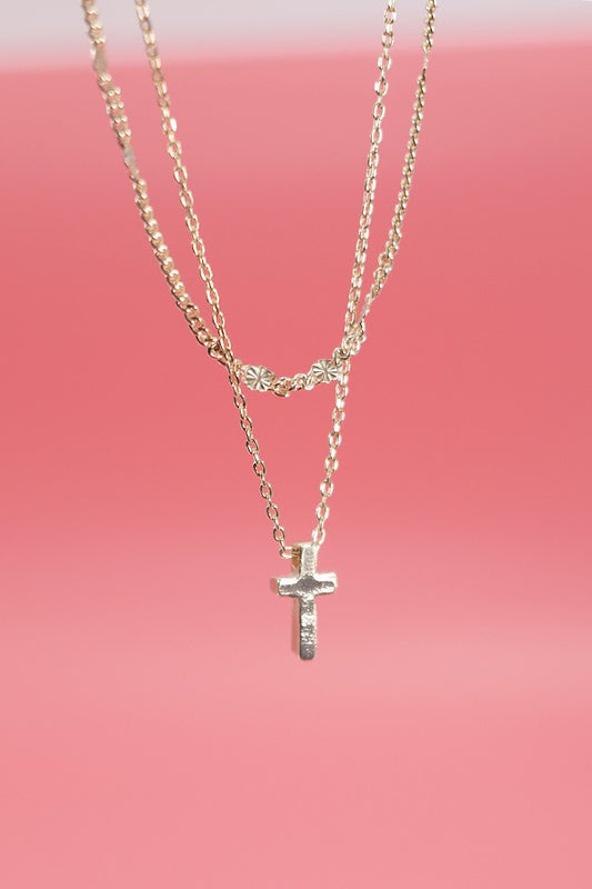 Cross Double Chain Necklace