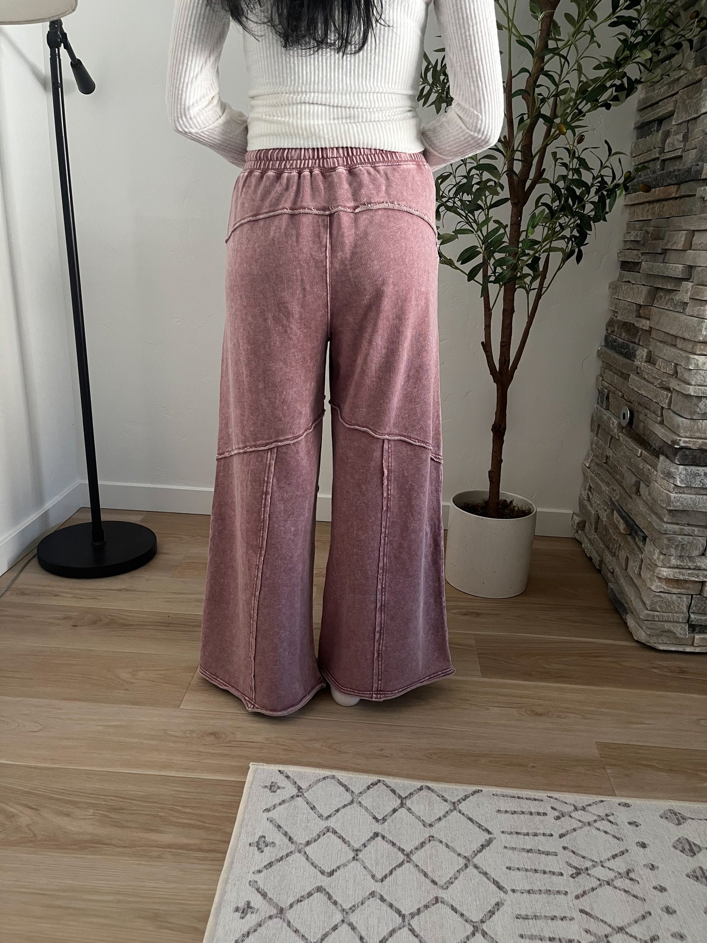 Anniston Exposed Seam Washed Flare Pant