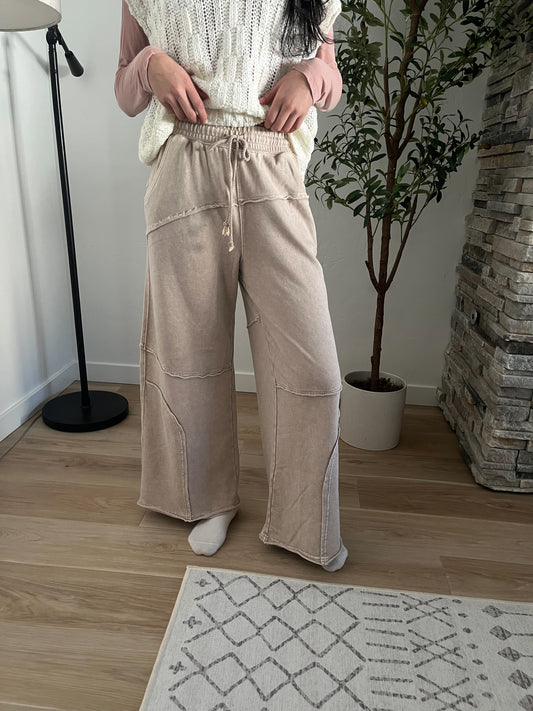 Anniston Exposed Seam Washed Flare Pant