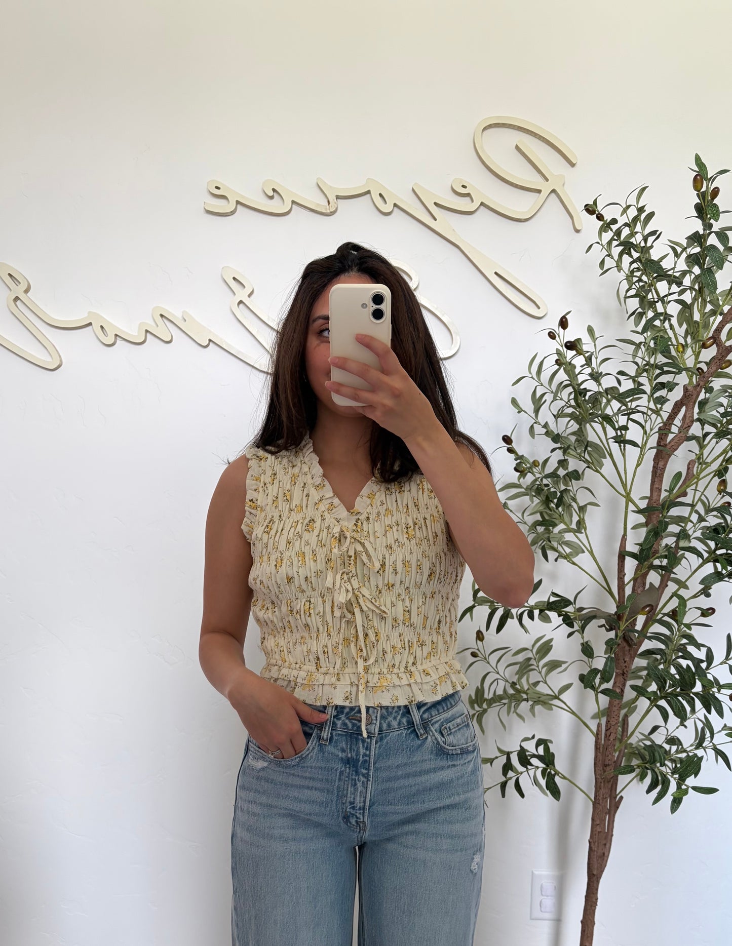Carlie Smocked Floral Tank