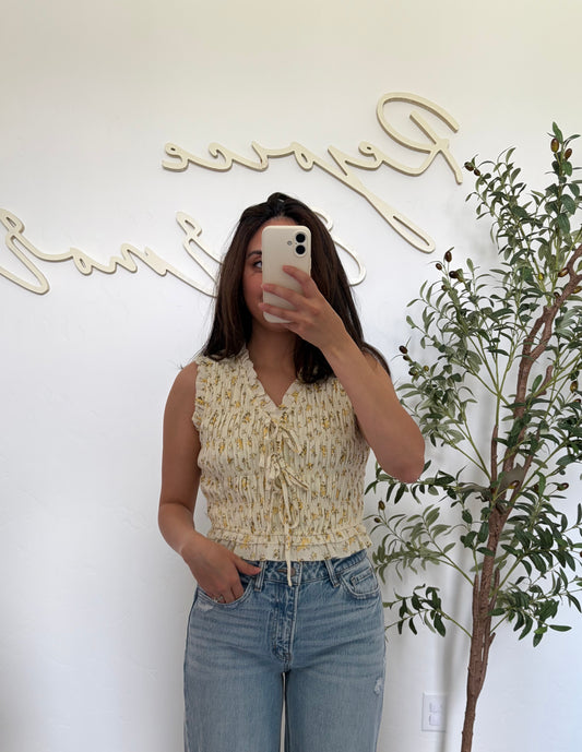 Carlie Smocked Floral Tank