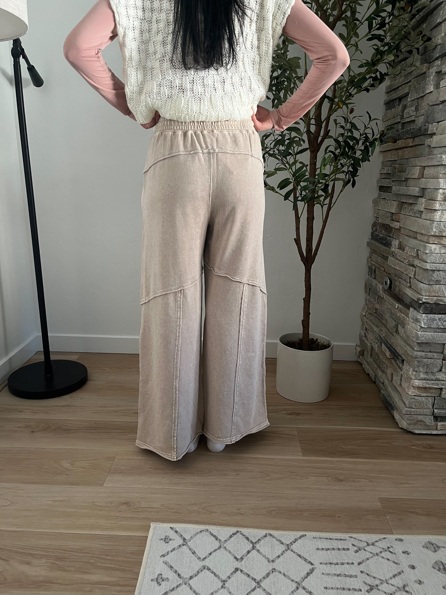 Anniston Exposed Seam Washed Flare Pant