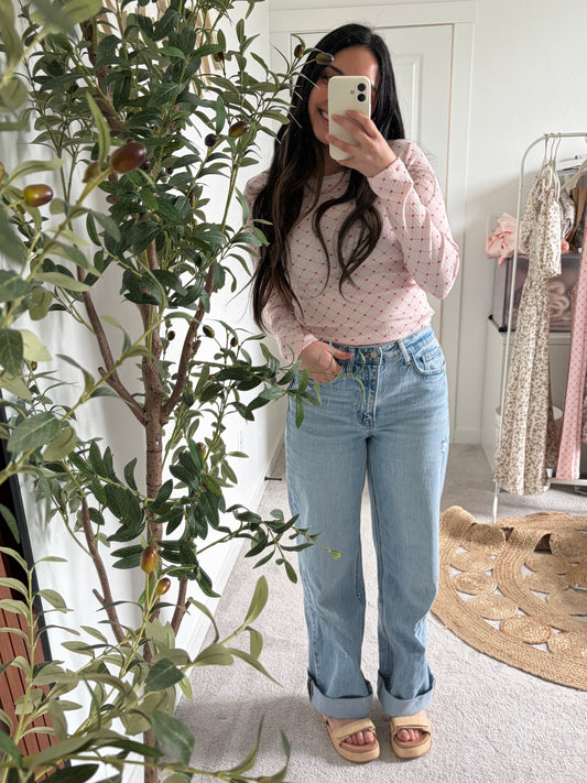 High Rise Cuffed Wide Leg Jean- VERVET
