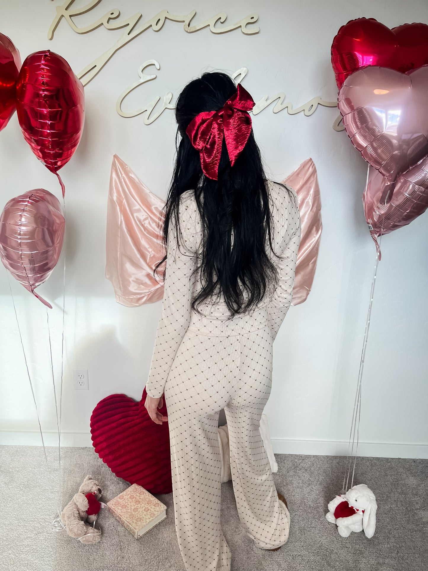 Heart Print Pointelle Set