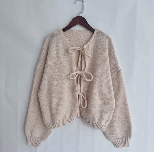 Ribbon Tie Front Cardigan