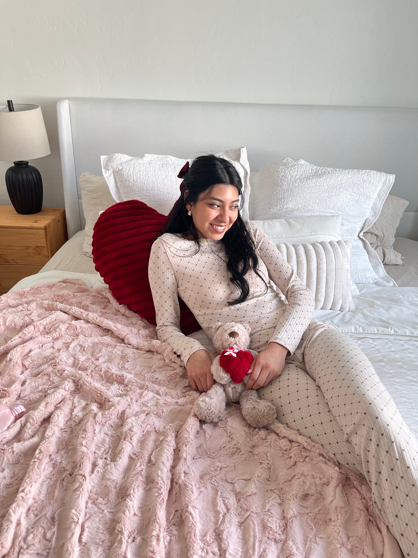 Heart Print Pointelle Set