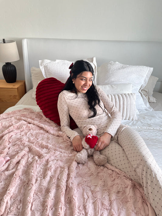 Heart Print Pointelle Set