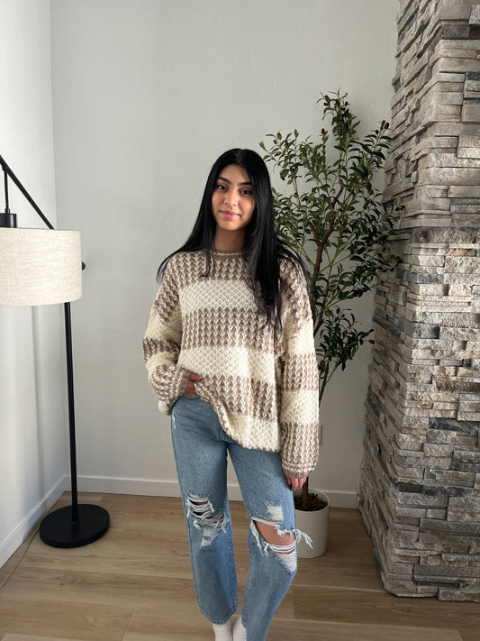 Enmie Striped Knit Sweater