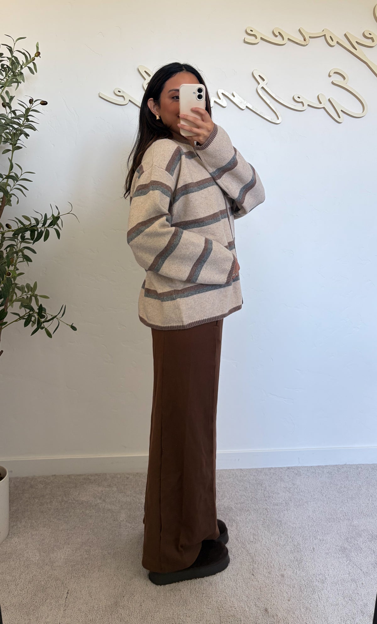 Cinnamon Blue Stripe Cardigan