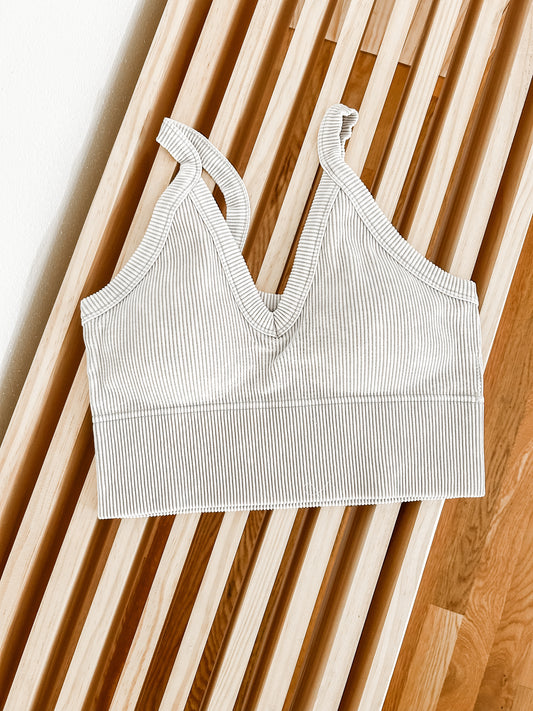 Stone Washed Bralette - in Bone