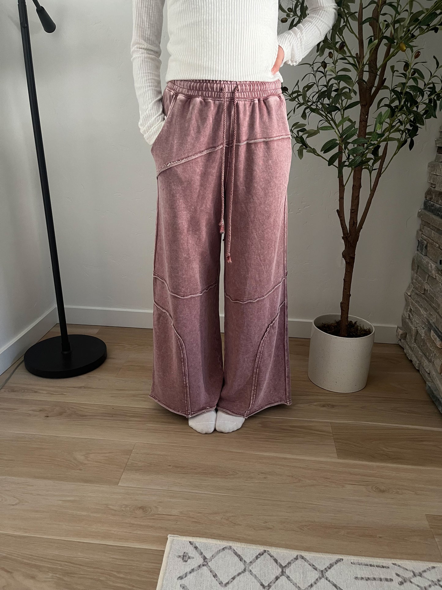 Anniston Exposed Seam Washed Flare Pant