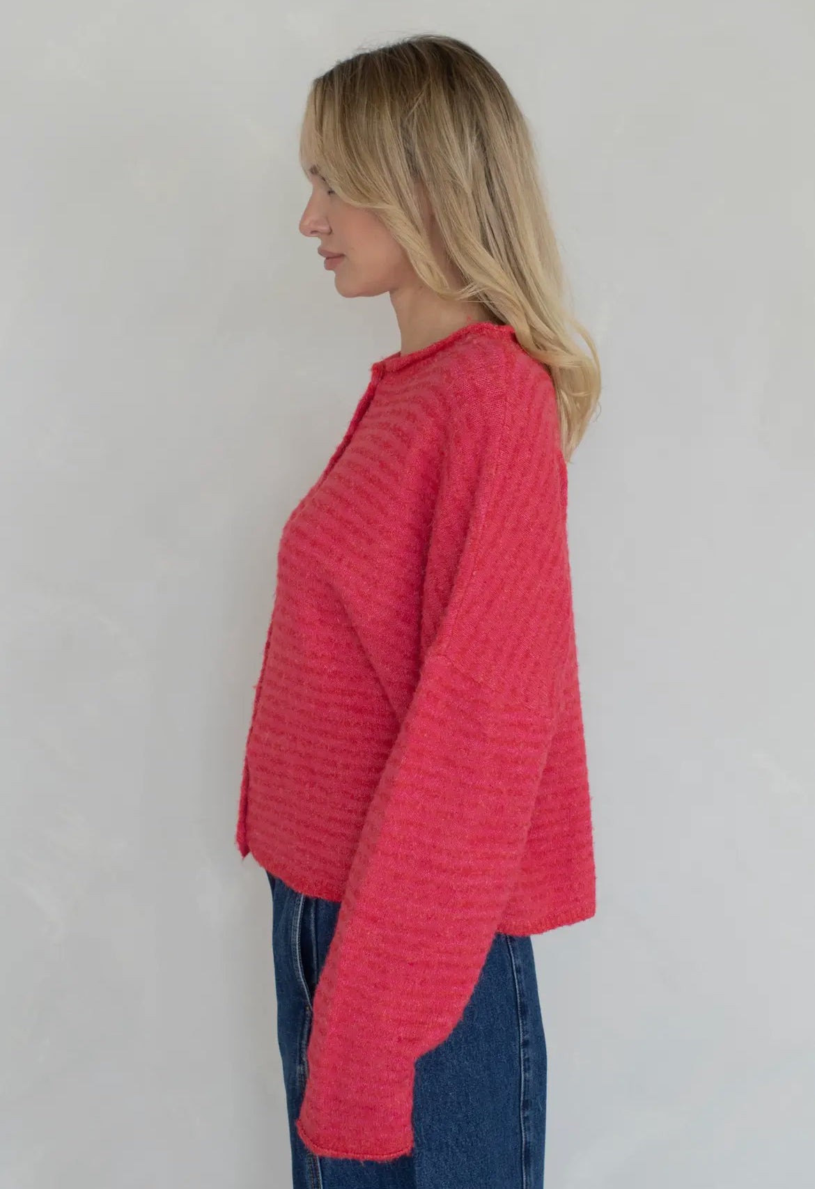 Abide Cardigan - Pink Stripe