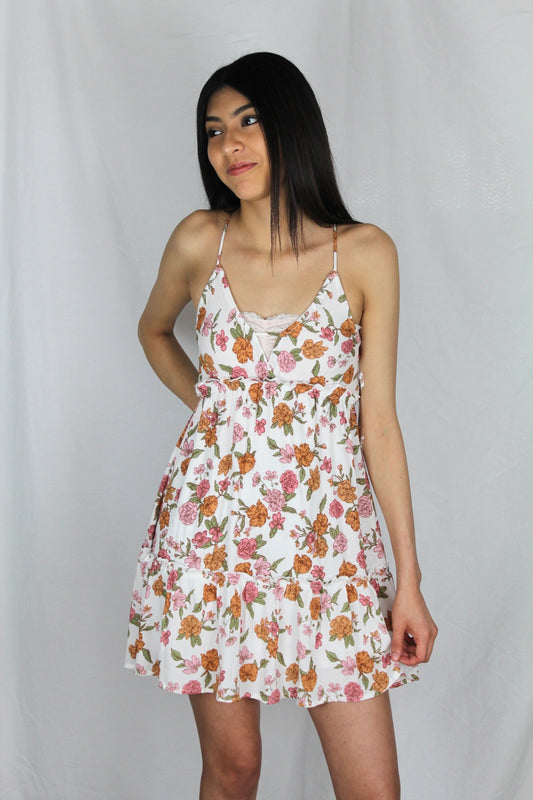 Hello Spring Floral Ruffle Dress