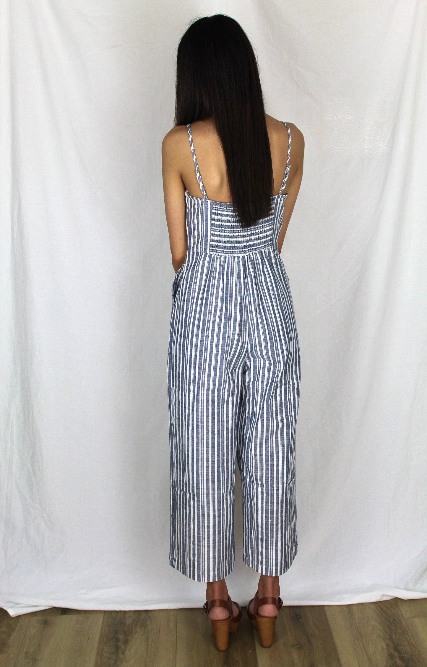 Striped Chambray Jumpsuit