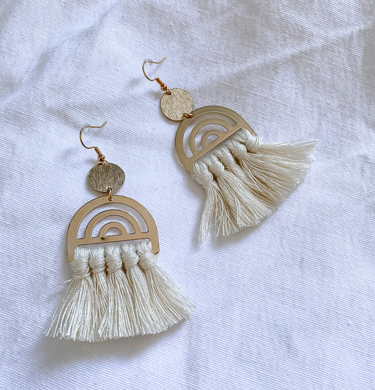 Rainbow Fringe Tassle Earrings